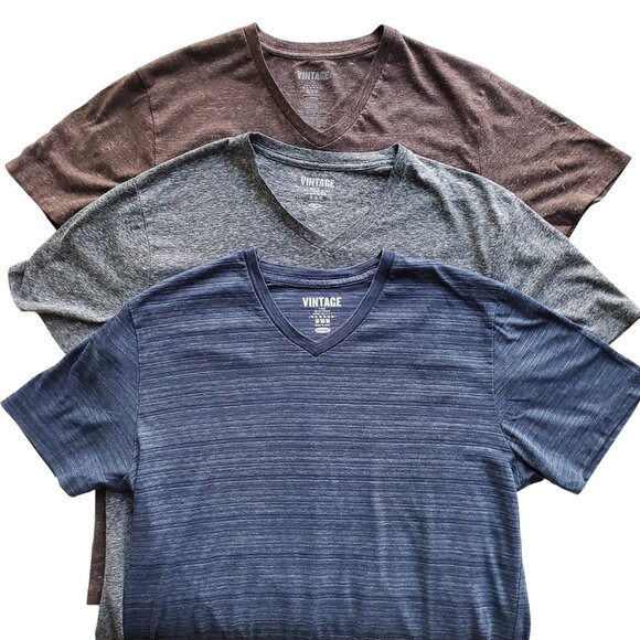 Old Navy Vintage T shirts (3 ) V-neck Blue Brown and Grey Size M - Picture 1 of 16